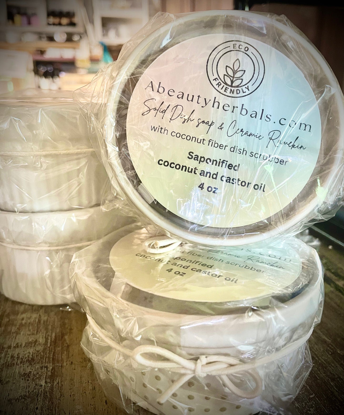 Solid Dish Soap in ceramic ramekin “Best Seller”!