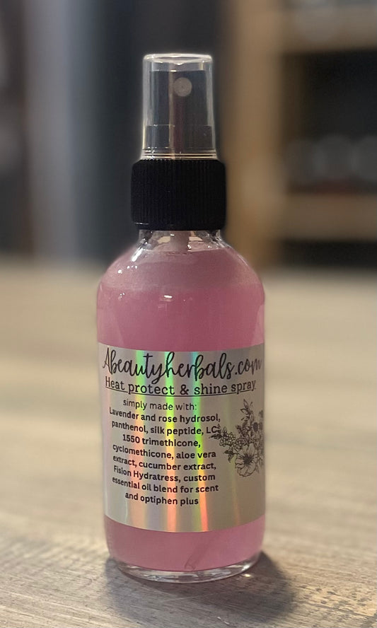 Heat protect & shine spray 4 oz bottle “Best Seller”!
